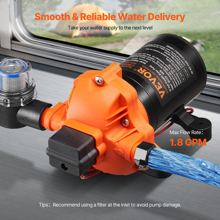 Membraninis vandens siurblys VEVOR NMDP33-G18-60-12, 12V, 6,81 l/min