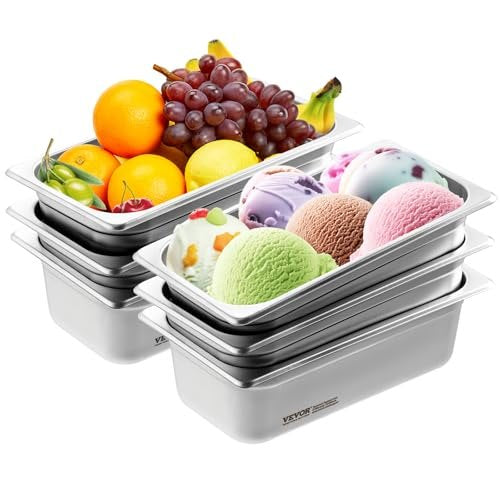 Gastronominiai indai VEVOR UCT8134-6, 1/3 GN, 6 vnt.