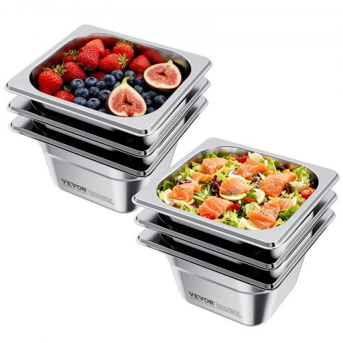 Gastronominis indas VEVOR HZ816-100T, 1/6 dydis, 100 mm gylis