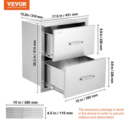 Lauko virtuvės stalčiai VEVOR KM-CTG-2302-SKU13, 2 dalių