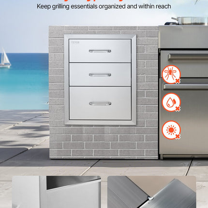 Lauko virtuvės stalčiai VEVOR KM-CTG-2302-SKU3, 3 skyrių