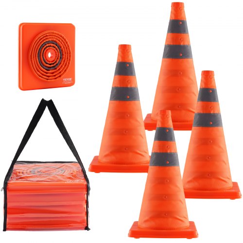 Saugos kūgiai VEVOR H45-4, 4 vnt., 45 cm aukščio
