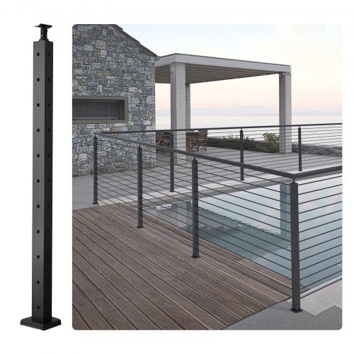 Kampinis trosinių turėklų stulpas VEVOR HR-016, 91,4 cm aukščio