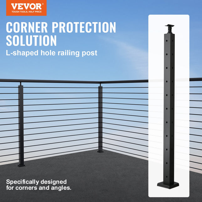 Kampinis trosinių turėklų stulpas VEVOR HR-016, 91,4 cm aukščio
