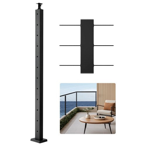 Trosinių turėklų stulpas VEVOR HR-021G, 106,7 cm aukščio