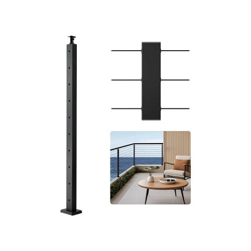 Trosinių turėklų stulpas VEVOR HR-009G, 91,4 cm aukščio