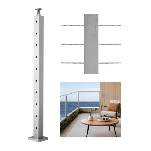 Trosinių turėklų stulpas VEVOR HR-012G, 91,4 cm aukščio