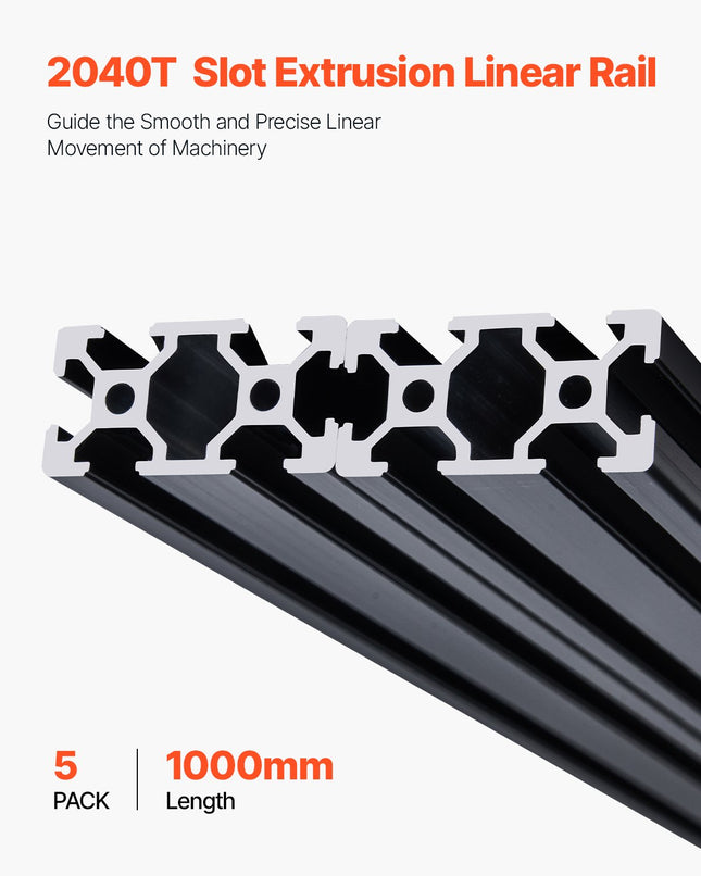 Aliuminio profilis VEVOR 2040 T-Slot, 1000 mm, 5 vnt.