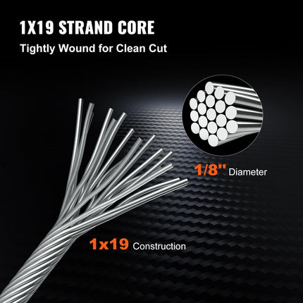 Plieninis trosas VEVOR T316, 3,2 mm storio