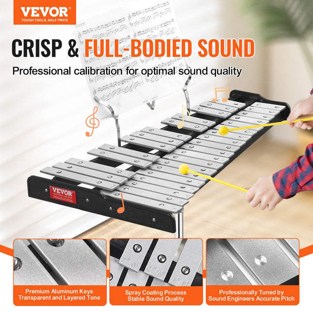 Ksilofonas (Glockenspiel) VEVOR KS-32W, 32 natos