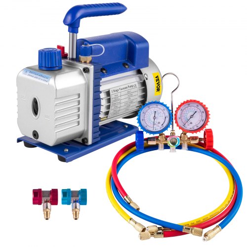 Šaldymo agento vakuuminio siurblio komplektas VEVOR 3CFM 1/4HP, 84 l/min