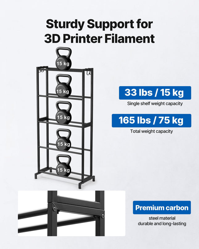 3D spausdinimo plastiko laikiklis VEVOR HS-DY2, 5 lentynos