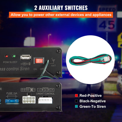 Automobilinė sirena su garsiakalbiu VEVOR 200W, 130 dB
