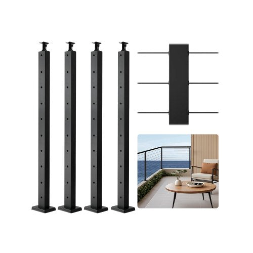 Trosinių turėklų stulpeliai VEVOR HR-004G, 4 vnt. komplektas