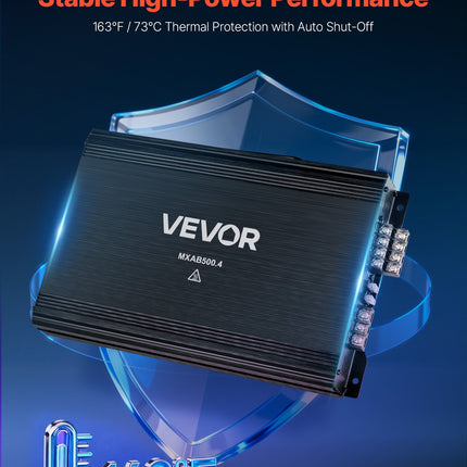 Automobilinis garso stiprintuvas VEVOR MXAB500.4, 4 kanalų, 2000W