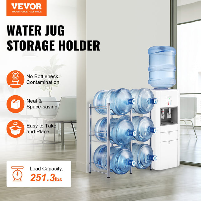 Vandens butelių stovas VEVOR 6 Water Bottle Rack-S, 3 aukštų, 6 buteliams