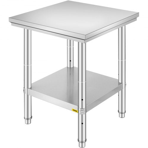 Nerūdijančio plieno darbo stalas VEVOR GZT60*60*80, 60x60x80 cm