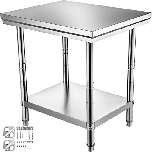 Nerūdijančio plieno paruošimo stalas VEVOR GZT76*60*80, 317 kg apkrova