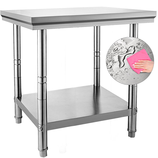 Nerūdijančio plieno paruošimo stalas VEVOR GZT76*60*80, 317 kg apkrova