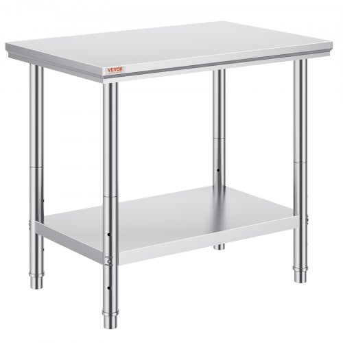 Nerūdijančio plieno paruošimo stalas VEVOR GZT90X60J, 900x600x800 mm