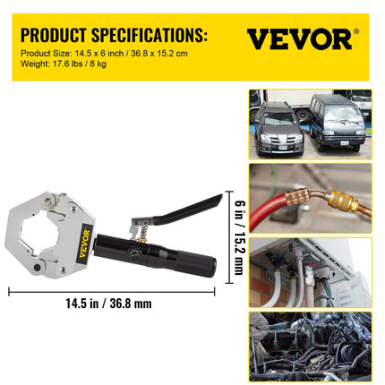 Rankinis hidraulinis žarnų presas VEVOR 71500, 7 antgalių rinkinys