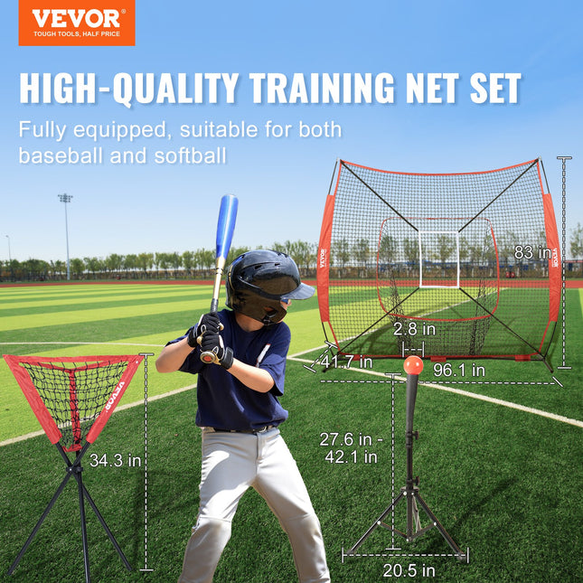 Beisbolo ir softbolo treniruočių tinklas VEVOR YC-SS-BN005, 213x213 cm