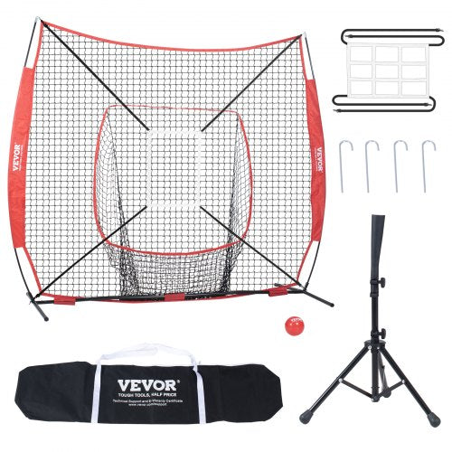 Beisbolo ir minkštasvydžio treniruočių tinklas VEVOR YC-SS-BN004, 213x213 cm