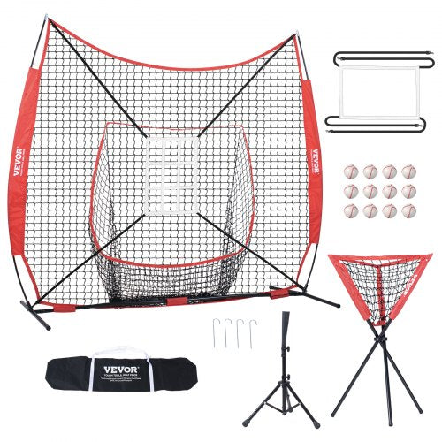 Beisbolo ir minkštasvydžio treniruočių tinklas VEVOR YC-SS-BN006, 213x213 cm