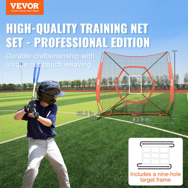 Beisbolo ir softbolo treniruočių tinklas VEVOR YC-SS-BN003, 213x213 cm