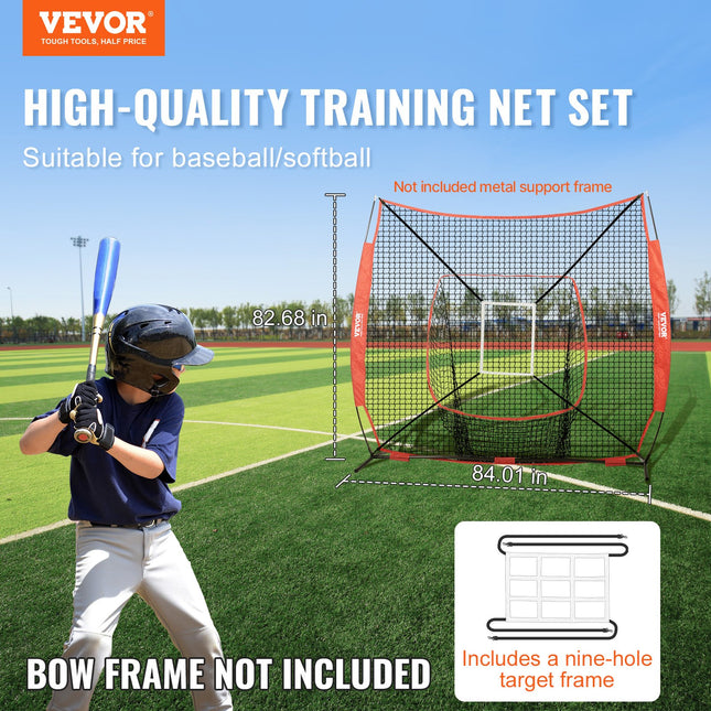Beisbolo ir softbolo treniruočių tinklas VEVOR YC-SS-BN007, 213x213 cm