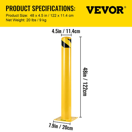 Apsauginis stulpelis VEVOR 48"x4.5", 122 cm aukščio