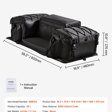 Keturračio galinis krepšys VEVOR NMDS3, 50 l