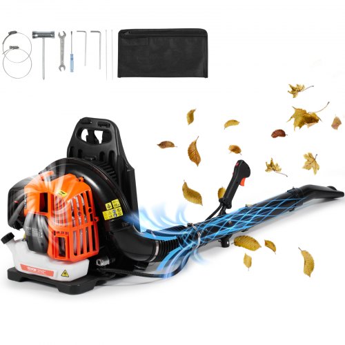 Ant nugaros nešiojamas lapų pūstuvas VEVOR BL-5201, 52 cm³