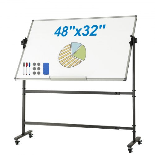 Magnetinė lenta su ratukais VEVOR 48x32 colių, dvipusė