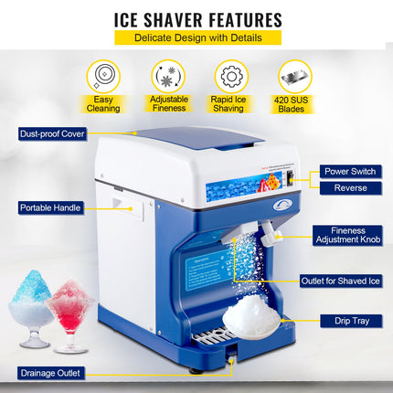 Ledo smulkintuvas VEVOR Commercial Ice Shaver, 120 kg/val.