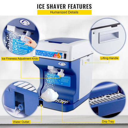 Ledo smulkintuvas VEVOR Commercial Ice Shaver, 120 kg/val.