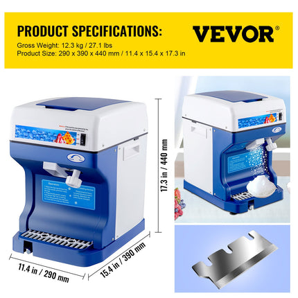 Ledo smulkintuvas VEVOR Commercial Ice Shaver, 120 kg/val.