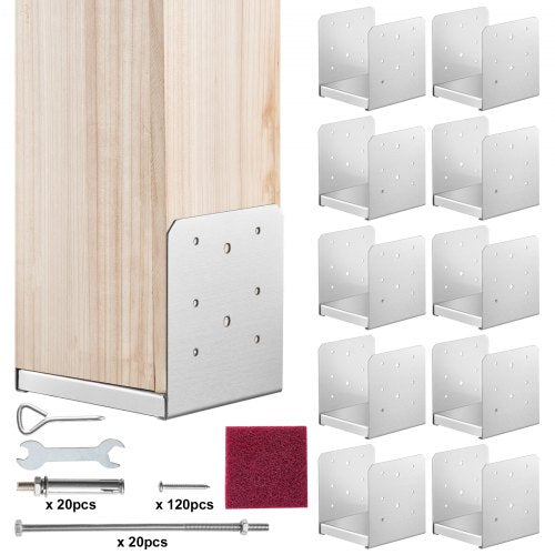 Kolonų padai VEVOR BBLZ-6in-10, 150x150 mm, 10 vnt.