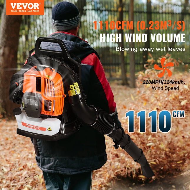 Benzininis nugarinis lapų pūstuvas VEVOR BL-866B, 63 cm³
