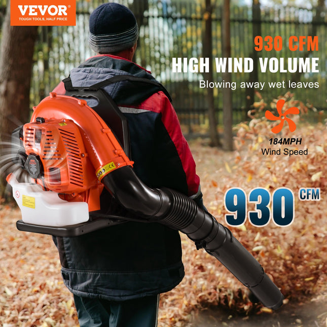 Ant nugaros nešiojamas lapų pūstuvas VEVOR QS25Q79BF, 79 cm³