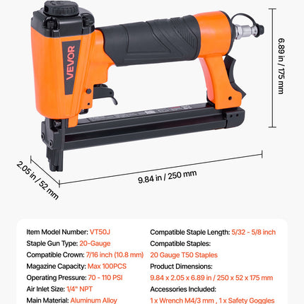 Pneumatinis kabių kalimo pistoletas VEVOR VT50J, 70–110 PSI