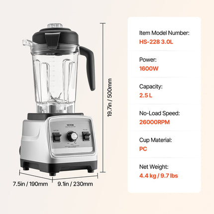 Trintuvas VEVOR HS-228, 1600 W