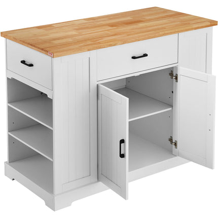 Virtuvės sala-vežimėlis VEVOR SR231332, 117 cm ilgio