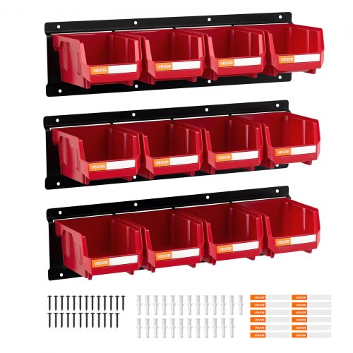 Sieninė įrankių dėžučių sistema VEVOR WM-16V1-Red, 12 vnt.
