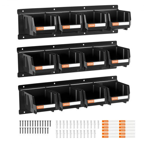 Sieninė įrankių dėžučių sistema VEVOR WM-16V1-Black, 12 vnt.