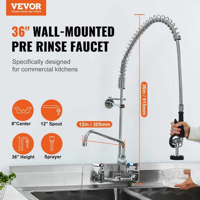 Pramoninis virtuvės maišytuvas VEVOR 5803A-12-36, 91,4 cm aukščio.