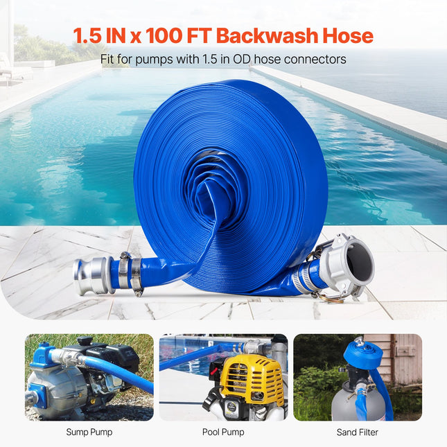 Išleidimo žarna VEVOR TLP04038X100FT01-CE, 38 mm x 30,5 m