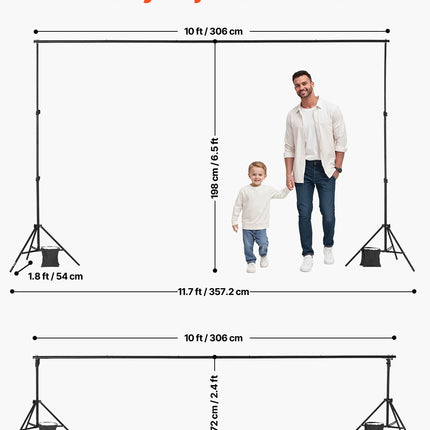 Foto fonų laikiklis VEVOR BJJ-6510, 198x300 cm