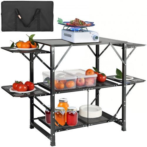 Sulankstomas kempingo virtuvės stalas VEVOR, 126 cm ilgio