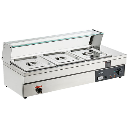Elektrinis maisto šildytuvas VEVOR 3x12Qt, 1500W